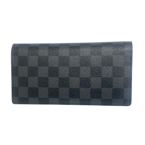 Louis Vuitton Damier Graphite Brazza Wallet Gray Black Genuine Leather Luxury - Picture 2 of 9